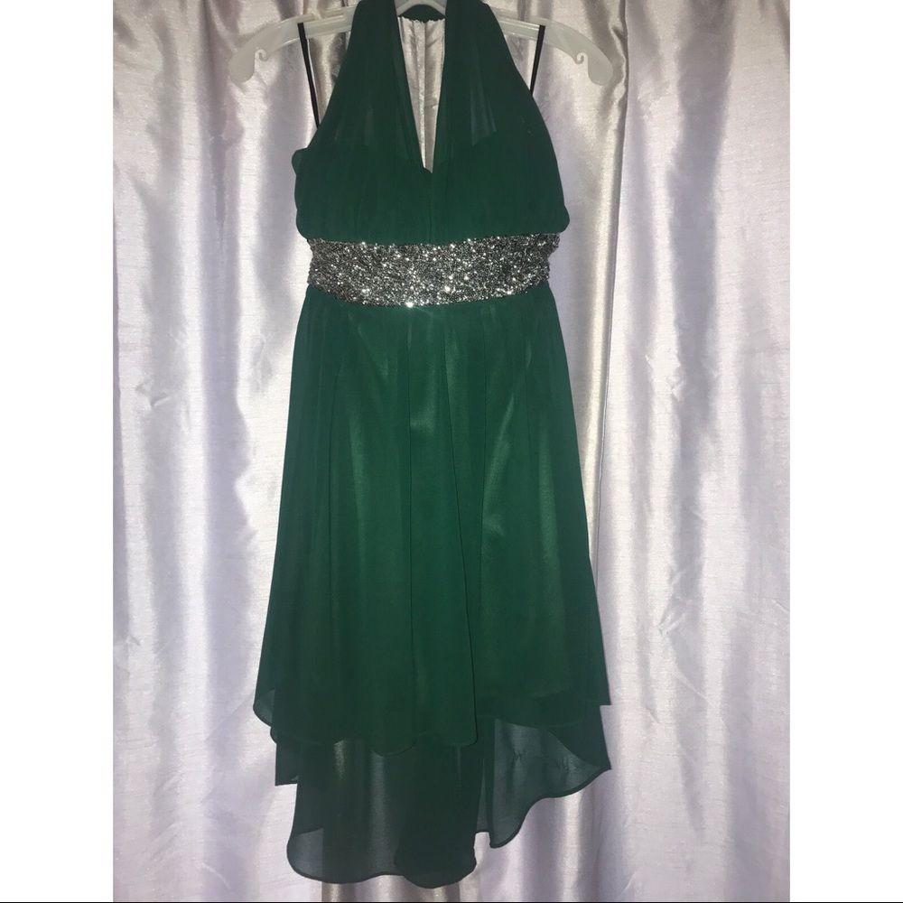 Hunter green homecoming dress